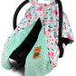 Dear Baby Gear Carseat Canopy - Car Seat Cover w/Snap Opening for Girls & Boys - Infant Car Chair Canopies - Floral & Farm Print