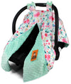 Dear Baby Gear Carseat Canopy - Car Seat Cover w/Snap Opening for Girls & Boys - Infant Car Chair Canopies - Floral & Farm Print