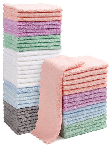 Orighty Baby Washcloths 50-Pack, Microfiber Coral Fleece Baby Face Towels, Soft And Absorbent Wash Cloths For Newborns, Infants