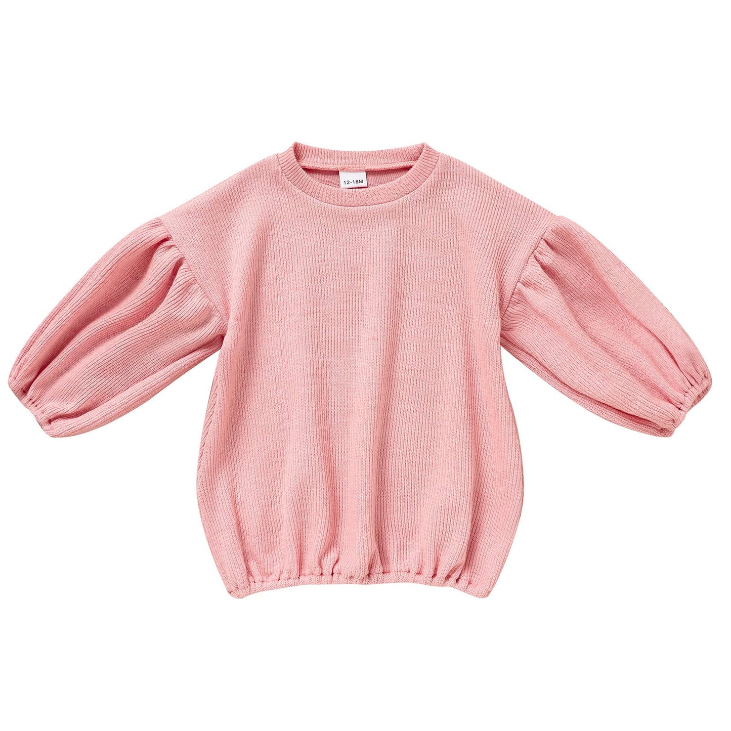 Toddler Baby Girl Sweater Round Neck Loose Long Sleeve Candy Color Knitted Pullover Tops Autumn Winter Sweatshirt (Pink #2, 3-4T