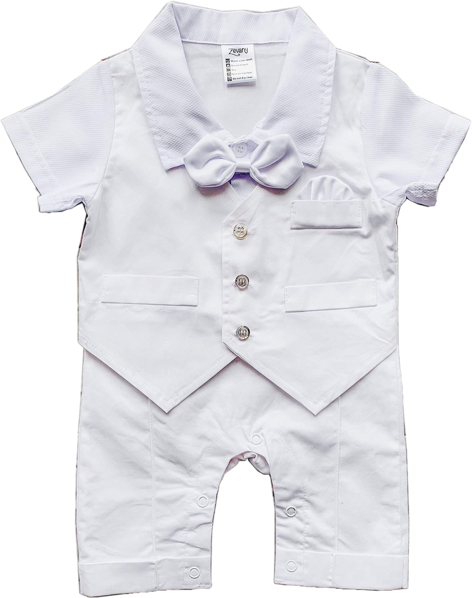 Zevany White Baby Boy Blessing Suit Outfit (3-6M)