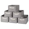Bidtakay Small Gray Baskets Set Of 6 Fabric Storage Bins With Handles 11.8 X 7.8 X 5 Inch Collapsible Canvas Organizer Bins Bask