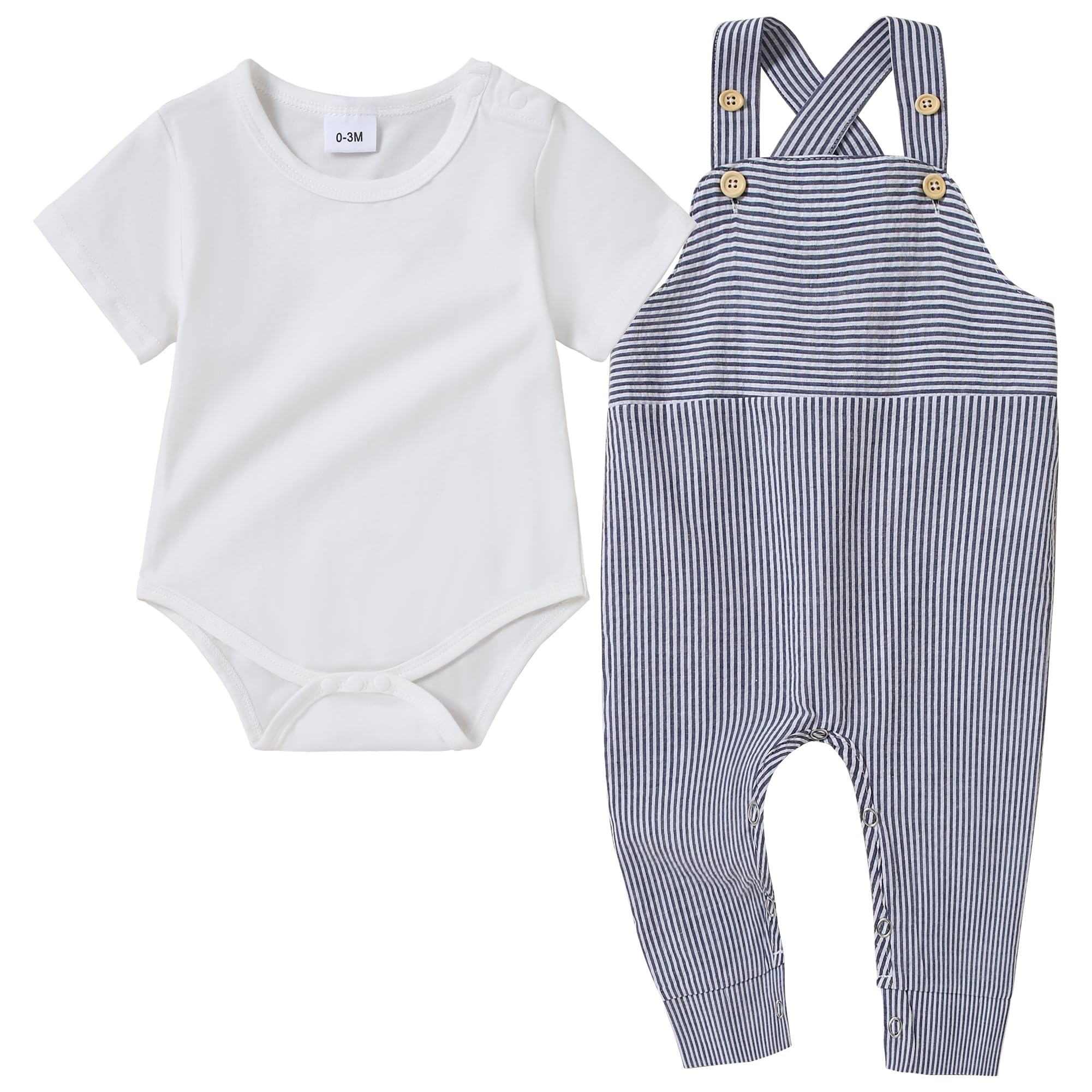 Yuemion Newborn Baby Boy Clothes,2Pcs Infant Boy Romper Bodysuit Spring/Summer S WBBAPB0C7C6QN5R
