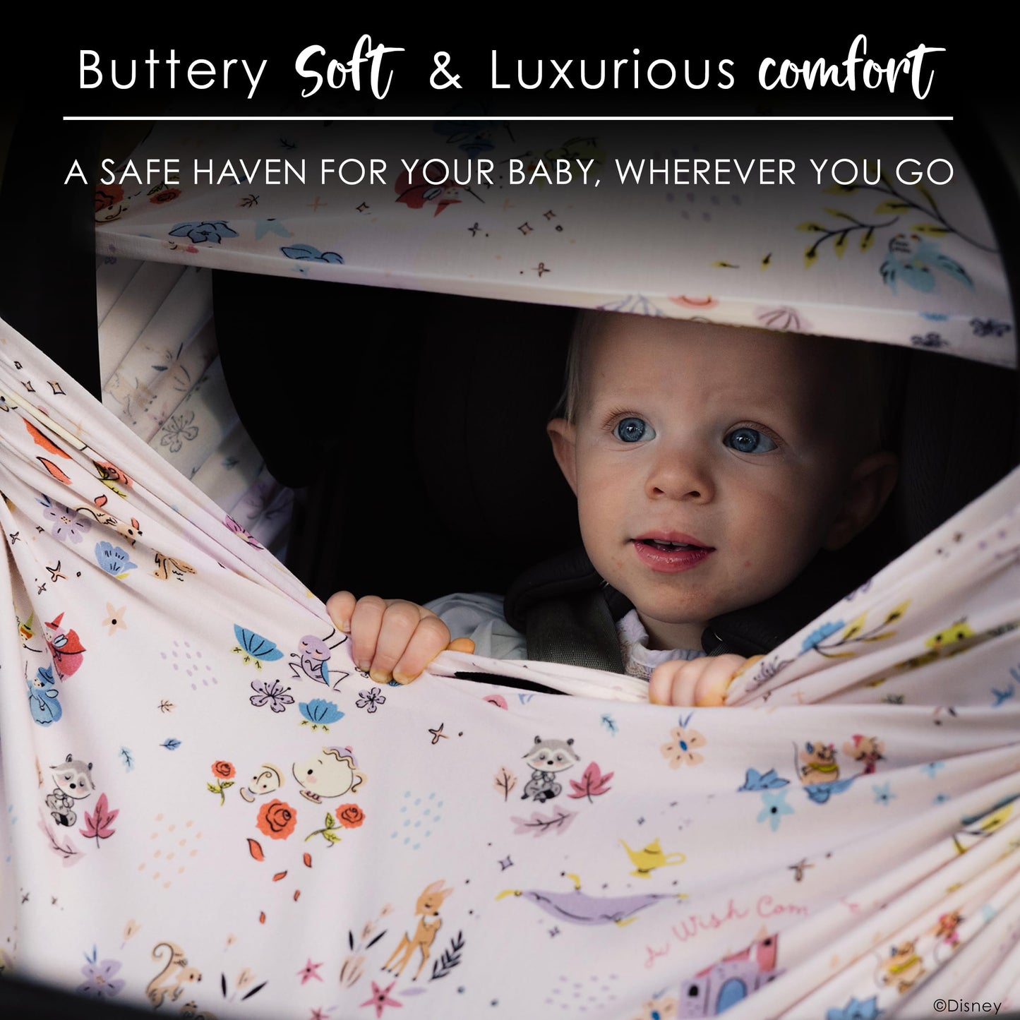 Milk Snob Disney'S A Wish Come True 5-In-1 Baby Cover, Breastfeeding, Car Seat, Carrier, Stroller, High Chair, Shopping Cart, Lo