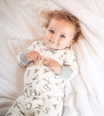 Burt'S Bees Baby Baby Boys Pajamas, Zip-Front Non-Slip Footed Pjs, Organic Cotton And Toddler Sleepers, A Bee C/Stripe 2-Pk, 18