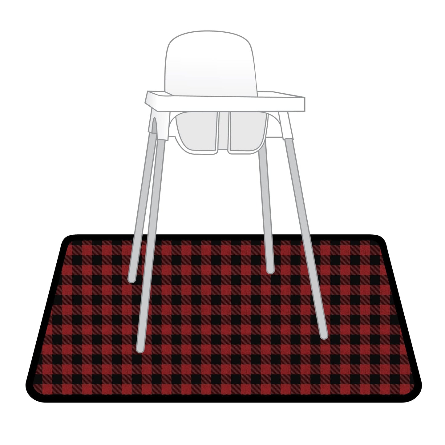 Bapronbaby Red Buffalo Plaid Splash Mat - Waterproof Catch-All For Under High Chairs, Floors, Tables, Playtime Or Arts & Crafts