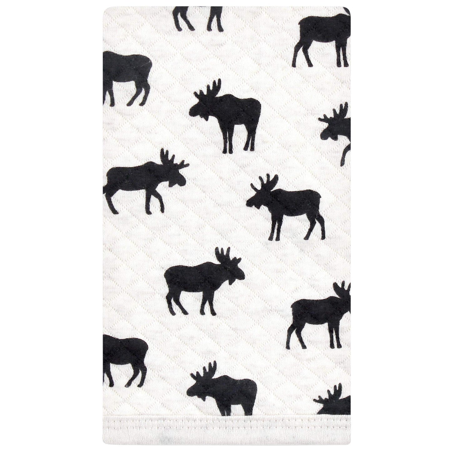 Hudson Baby Unisex Baby Quilted Burp Cloths, Moose, One Size