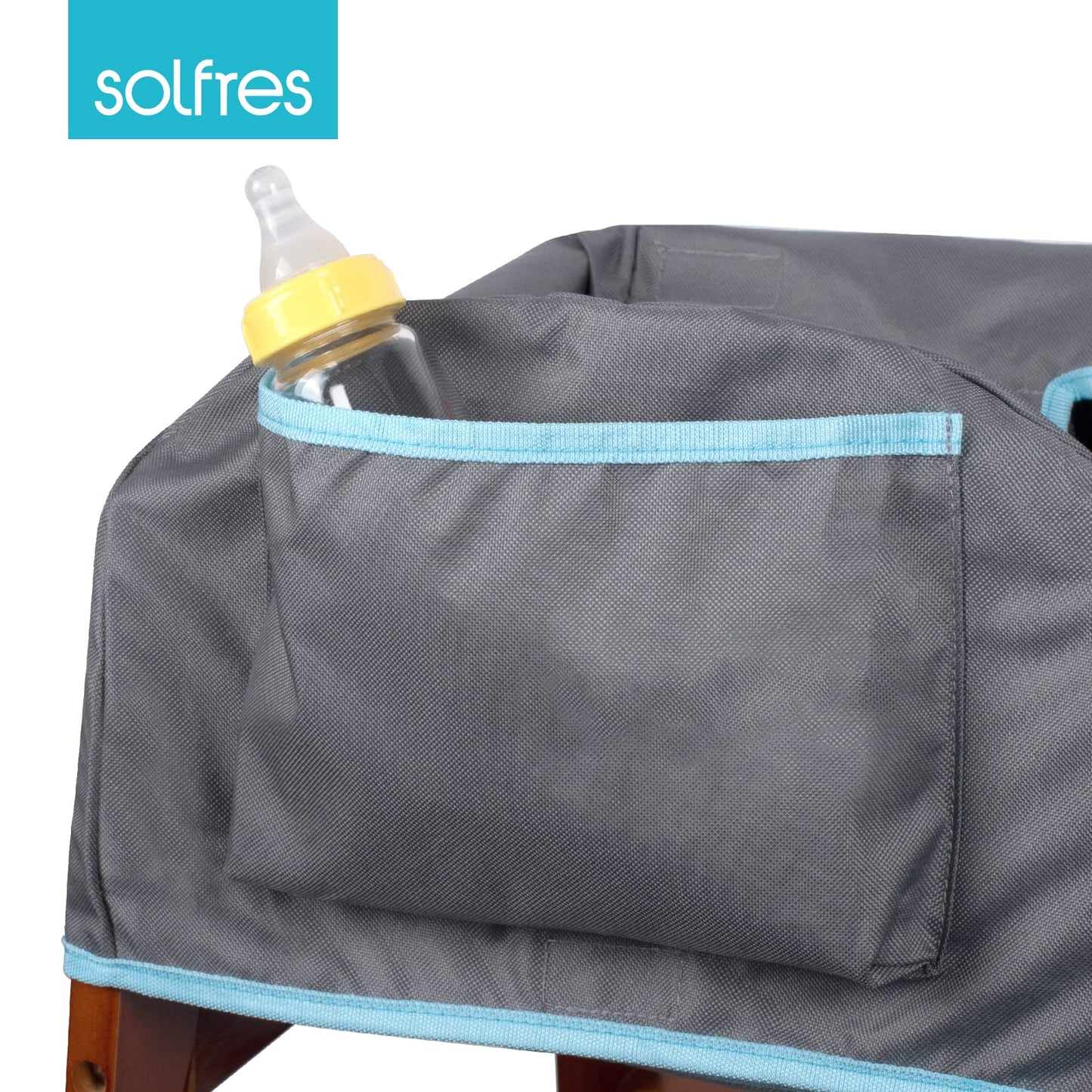 Solfres Dual-Belt High Chair Cover, Baby High Chair Cover, Upgrade Version, For Wooden Or Restaurant High Chair, Sturdy And Robu