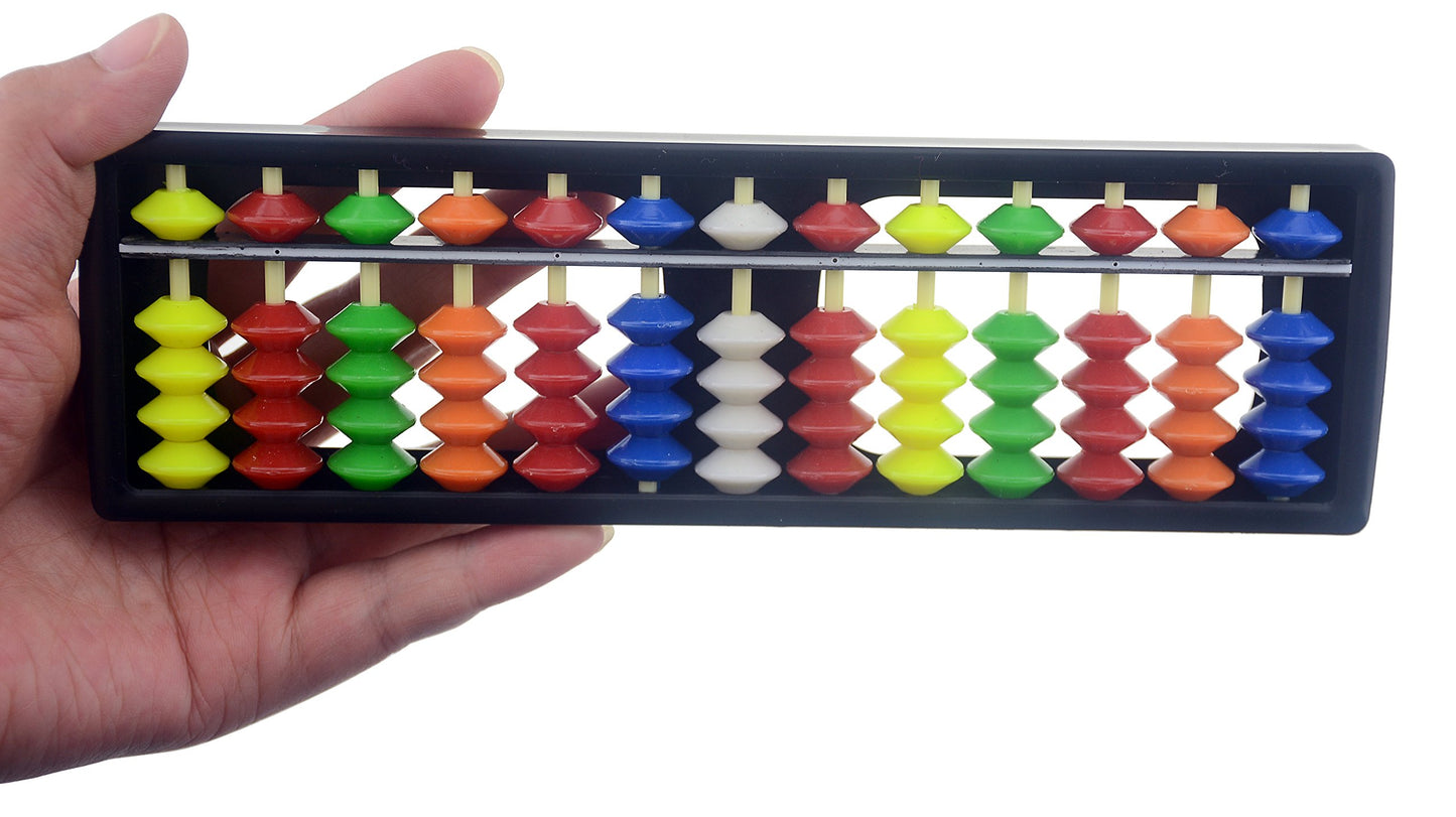 Wowlife 13 Digits Rods with Colorful Beads Plastic Abacus Arithmetic Soroban Kids Calculating Tool