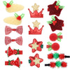 Obeoby 24 Pack Hair Clips For Girls, Red Hair Barrettes Metal Snap Hair Clips Hair Accessories For Baby Girls Happy New Year Gif