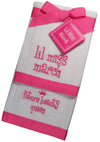 Mud Pie Lil Miss March Future Beauty Queen Baby Burp Bib Cloth Cotton Towel - Set Of 2