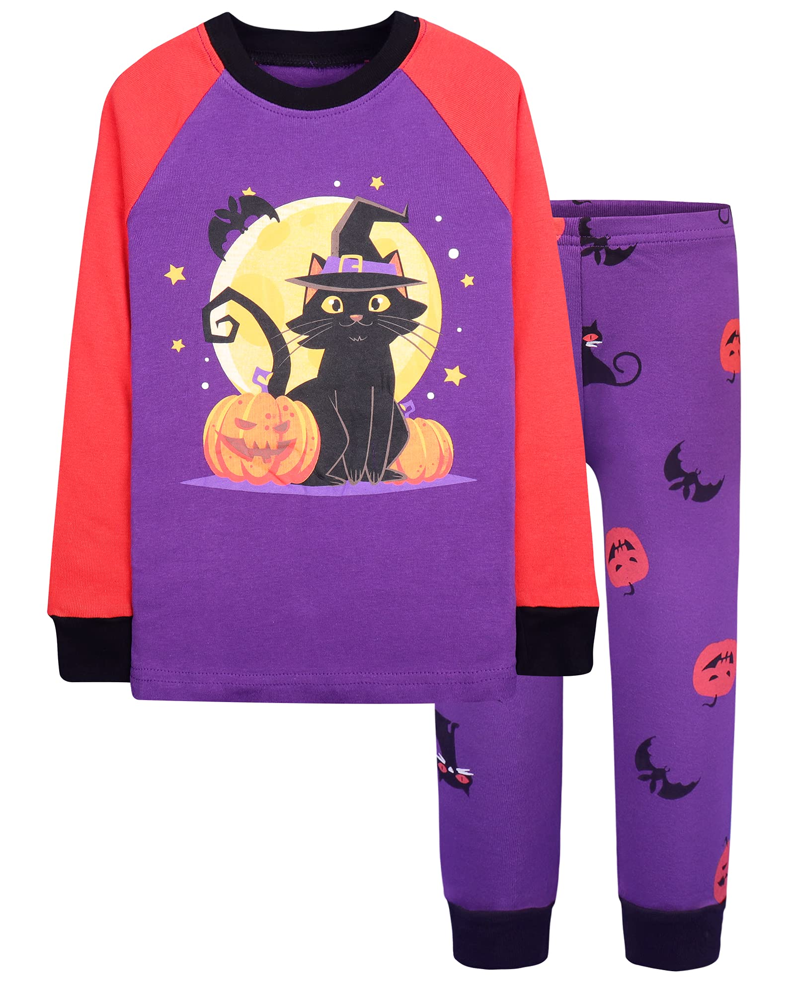 Daughter Queen Girls Halloween Pajamas 18-24 Months Baby Toddler Pjs Cat Pj Sets 100% Cotton Comfy Soft Sleepwear Pumpkin Jammie