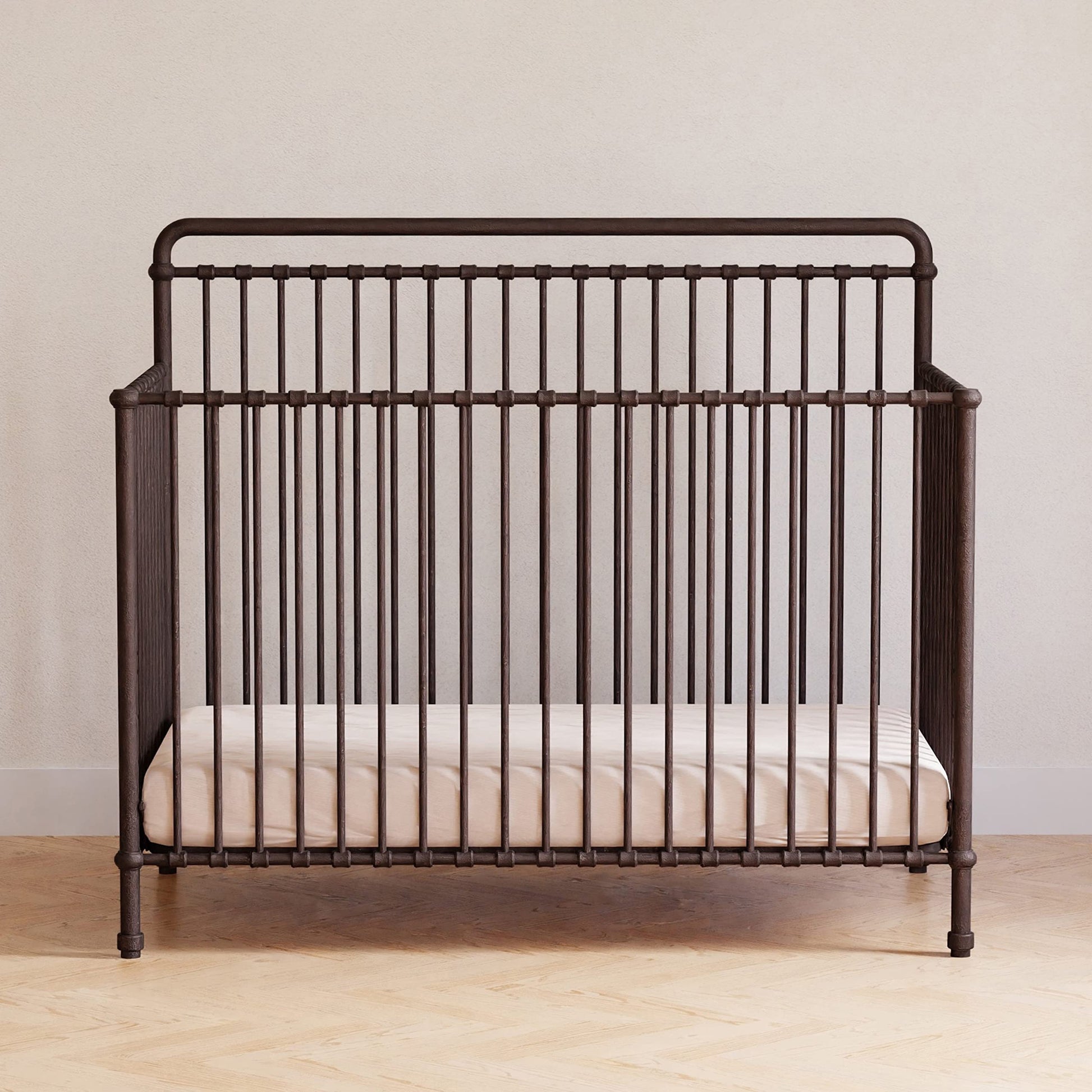 Namesake Winston 4-In-1 Convertible Metal Crib In Vintage Iron, Greenguard Gold Certified