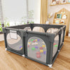 TOSXW Baby Playpen, 50x50 Inch Playpen for Babies and Toddlers with Gate, Baby Playards with Soft Breathable Mesh & Anti-Slip Ba
