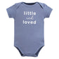 Touched By Nature Unisex Baby Organic Cotton Bodysuits, Blue Peanut, 3-6 Months