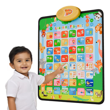 Lifelong Smart Learning Playchart Playmat For Kids 2+ Years, Quiz & Spelling Modes, English Hindi Alphabet Number Picture Words,