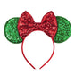 Eisyaa Christmas Mouse Ears Bow Headbands, Sequin Christmas Minnie Ears Headband Glitter Party Princess Decoration Cosplay Costu