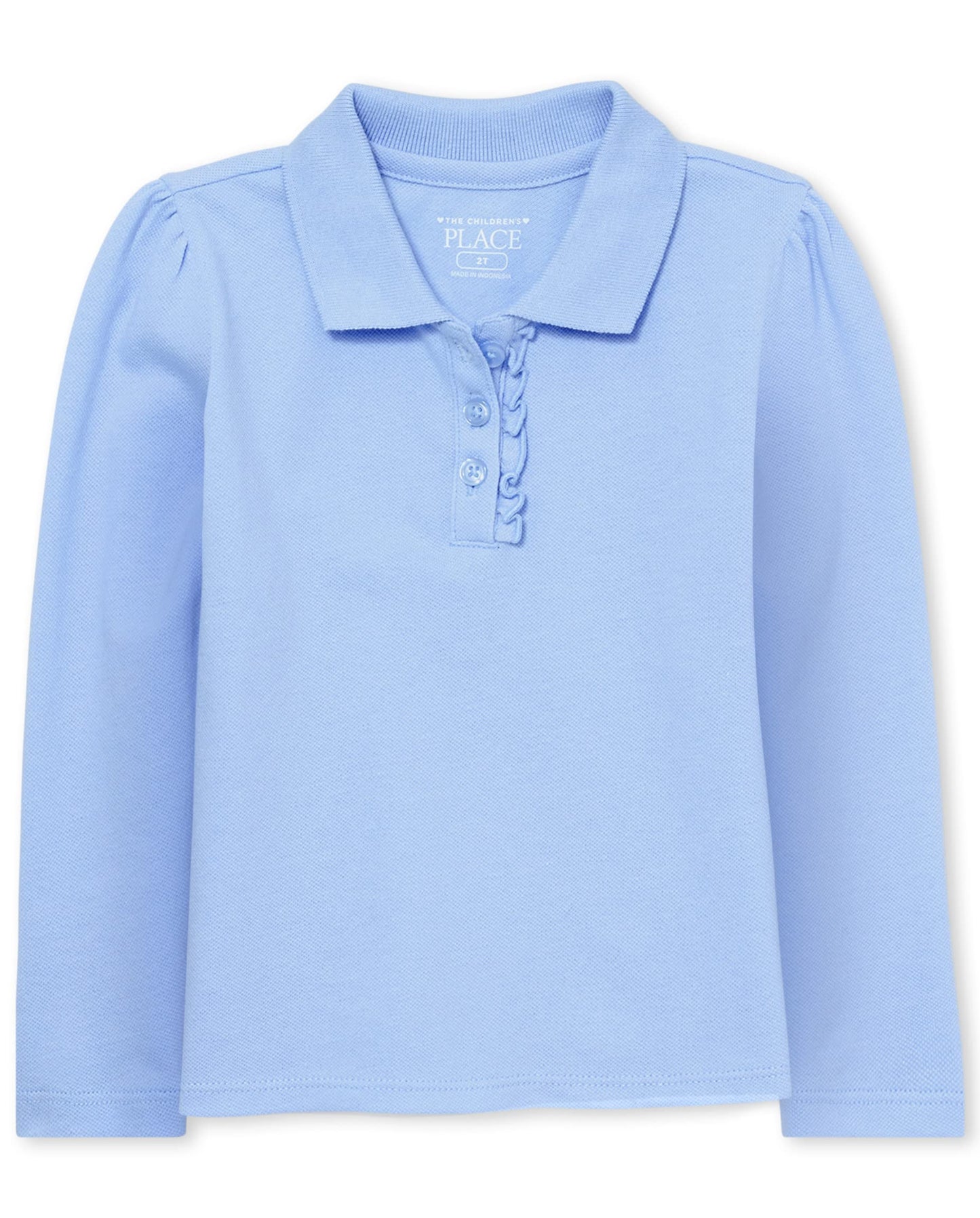 The Children'S Place Baby Girls And Toddler Girls Long Sleeve Ruffle Pique Polo, Daybreak, 5T