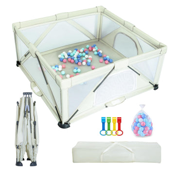 Baby Playpen Foldable 71X71 inch, Large Play Yard,Playpen for Babies and Toddlers, Play Pens for Babies and Toddlers with Gate, 