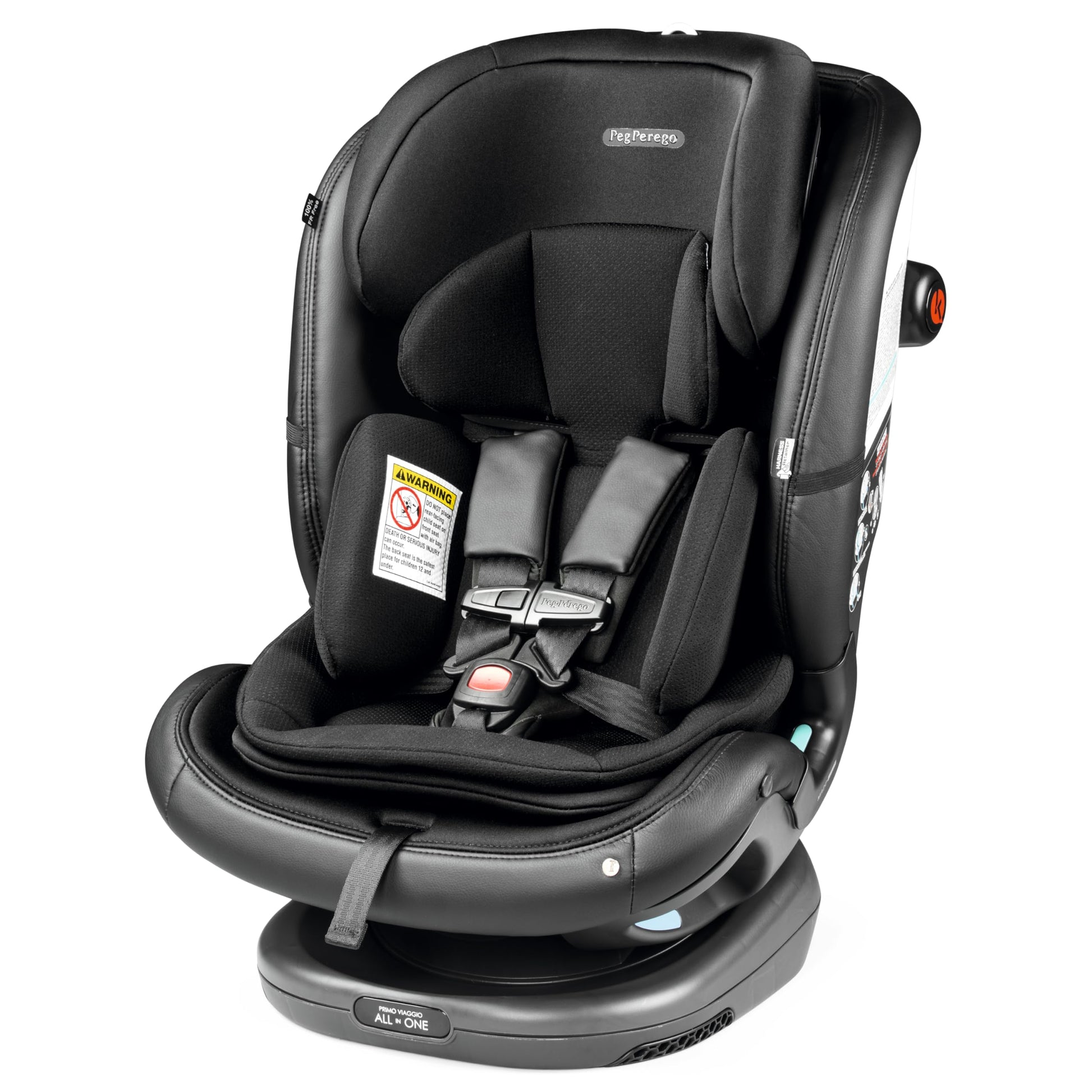 Peg Perego Primo Viaggio All-in-One Convertible Car Seat - Newborn to 10+ Years - 5-120 lbs - Height Adjustable & Slim, 100% FR-