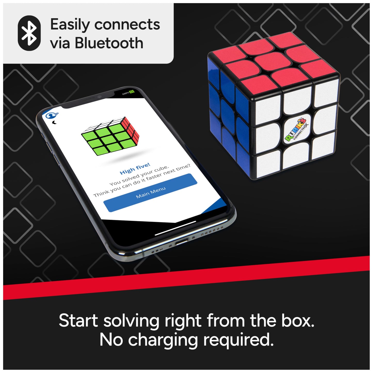 Rubiks Cube, The Original Rubiks Cube ConnectedX, Bluetooth-Enabled 3x3 Speed Cube with Guided Learning App for Beginners, Brai
