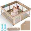 Omzer Baby Playpen with Mat 50x50inch: Large Playpen for Babies and Toddlers Indoor Safety Play Pen with Soft Breathable Mesh - 