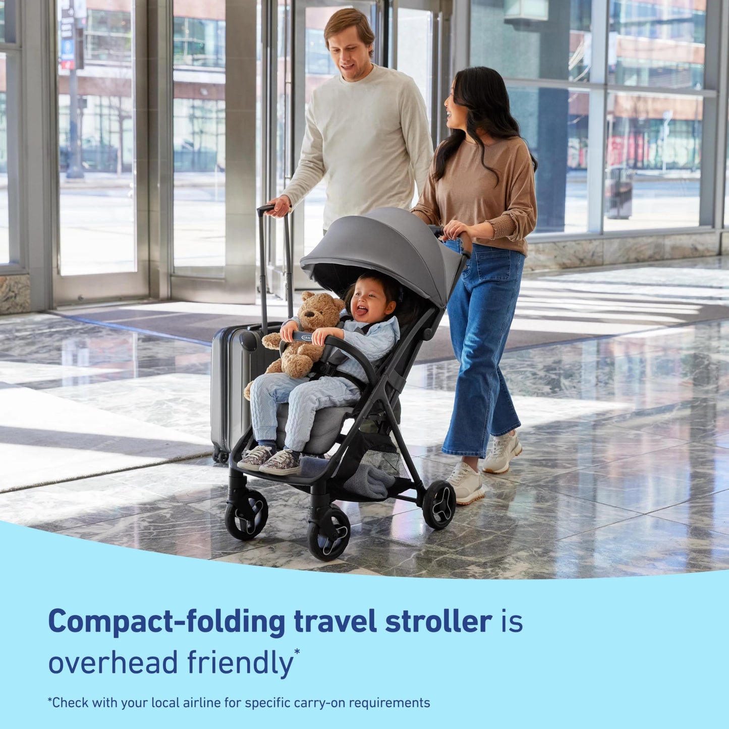 Graco Ready2Jet Compact Stroller - Overhead Friendly Compact Travel Stroller With Automatic Fold, Splatter Art