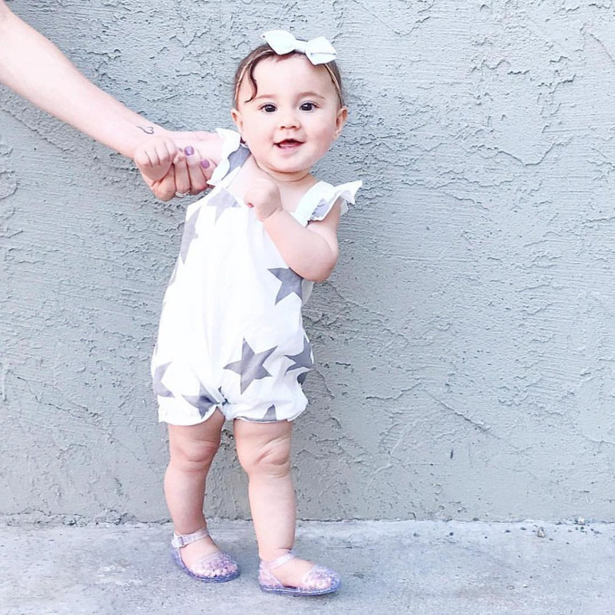 Babysoy 100% Organic Cotton Baby Girl Tank Romper (Thunder, 0-3 Months)
