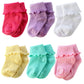 Xiyadun 6 Pairs Infant Toddler Baby Turn Cuff Ruffle Edge Ankle Socks Girls(6-12 Months, B)