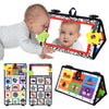 Dr.Rapeti Tummy Time Floor Mirror for Baby Infant Toddler Kids Black and White High Contrast Baby Toy with Teethers Floor Activi
