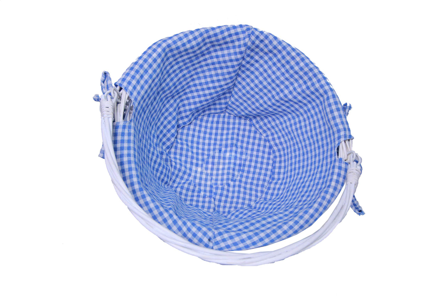 Krzil Easter Basket Gift Basket Oval Willow Round Wicker Storage Basket With One Drop Down Handle Fabric Cotton Linen For Office