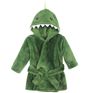 Hudson Baby Unisex Baby Plush Animal Face Bathrobe, Dinosaur, 0-9 Months