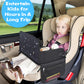 Menzoke Kids Travel Tray, Travel Tray For Kids Car Seat With Educational Drawing Board,Tablet Holder & Cooler Cup Holder, Portab