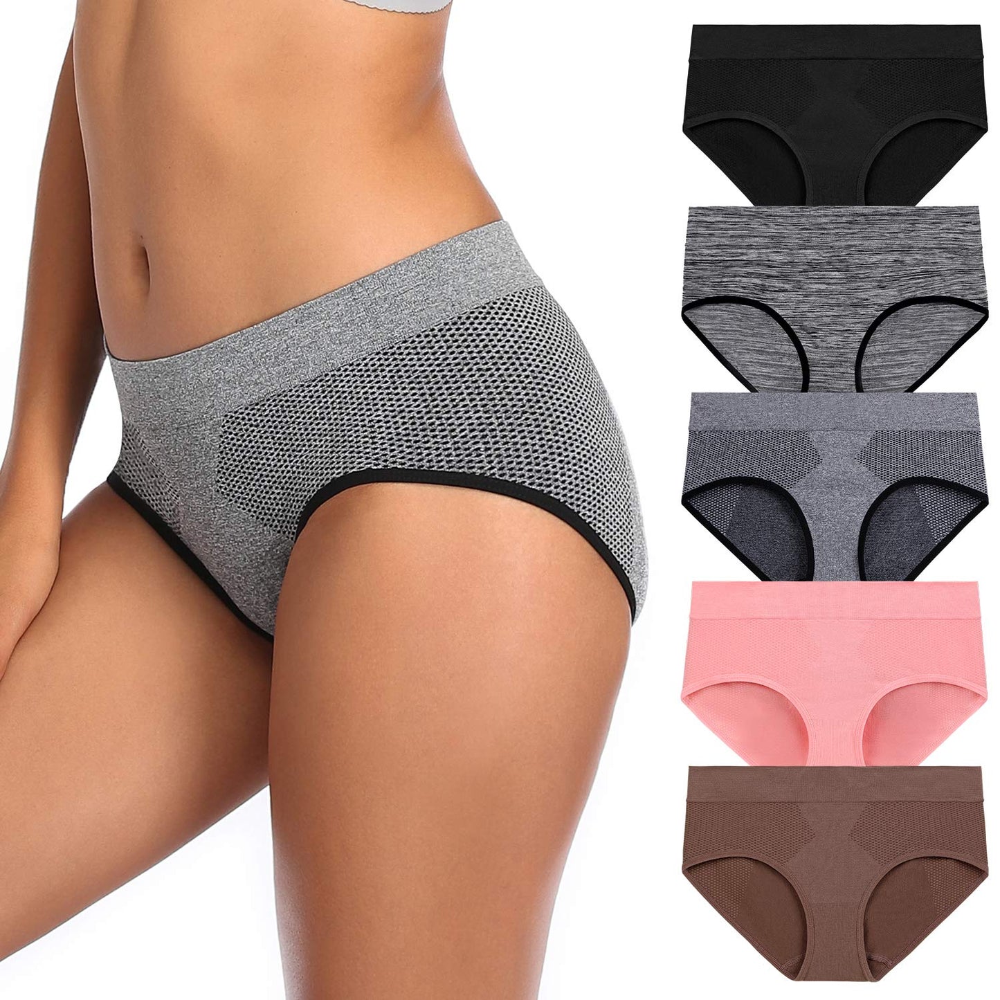 Ocojoce Womens Underwear, Wicking Underwear,Seamless Sports Athletic Hipster Breathable Performance Underwear For Women (Multico