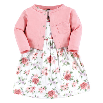 Hudson Baby Womens Cotton And Cardigan Set Casual Dress, Vintage Floral, 5T Us