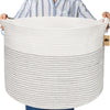 Little Hippo Baskets XXXL Large Cotton Rope 22x22x14 Storage Woven Blanket Living Room Toy Basket for Organizing, Baby Gift, Kid