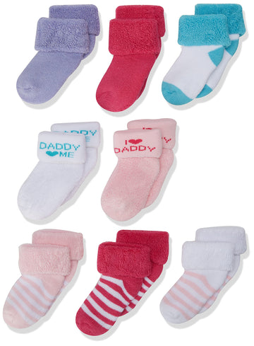 Luvable Friends Baby Boys Newborn And Terry Socks, Pink Daddy, 6-12 Months Us
