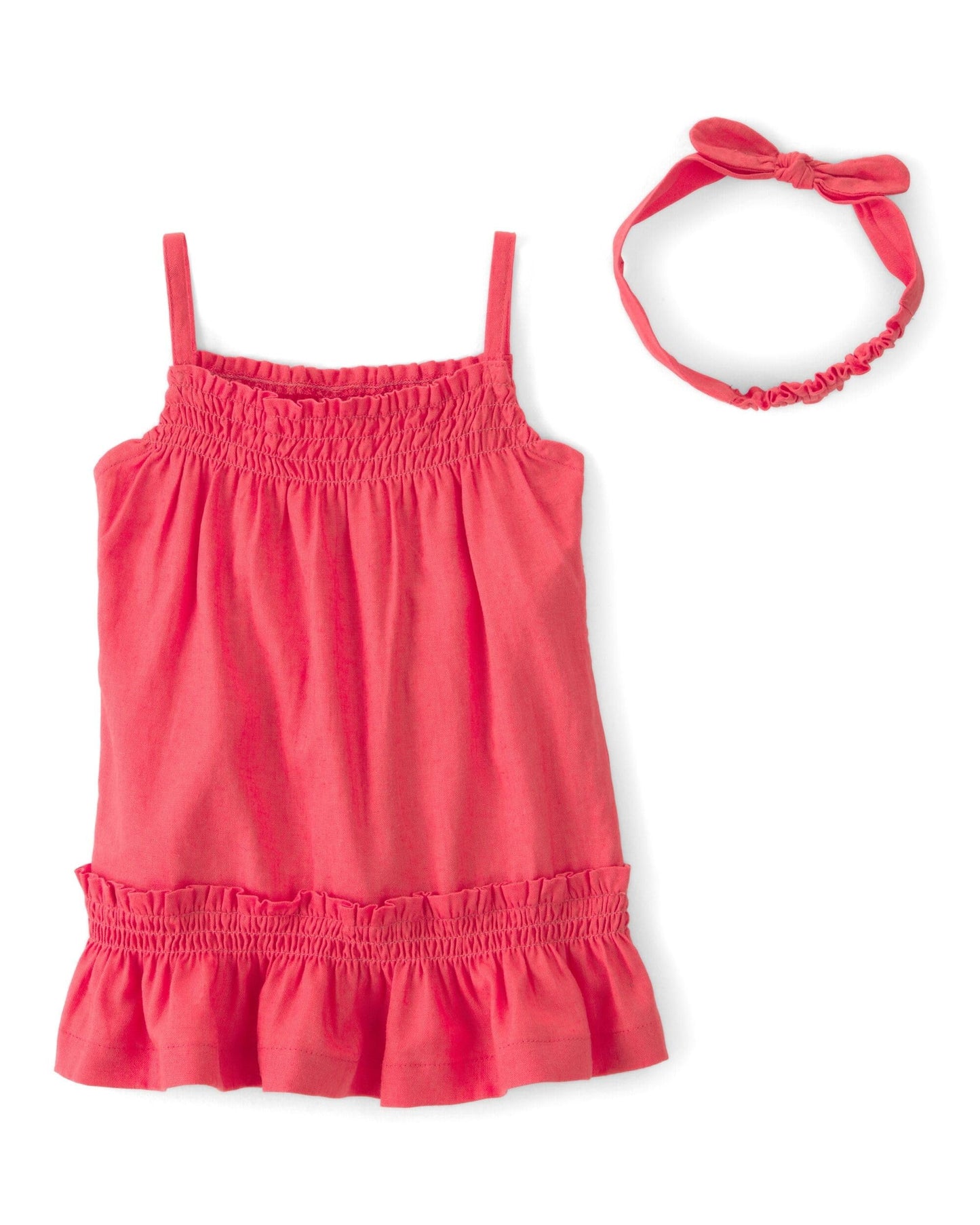CarterS 2Piece Linen Dress Set For Girls | Sleeveless And Lightweight Summer Outfit With Matching Headband | Comfortable For B