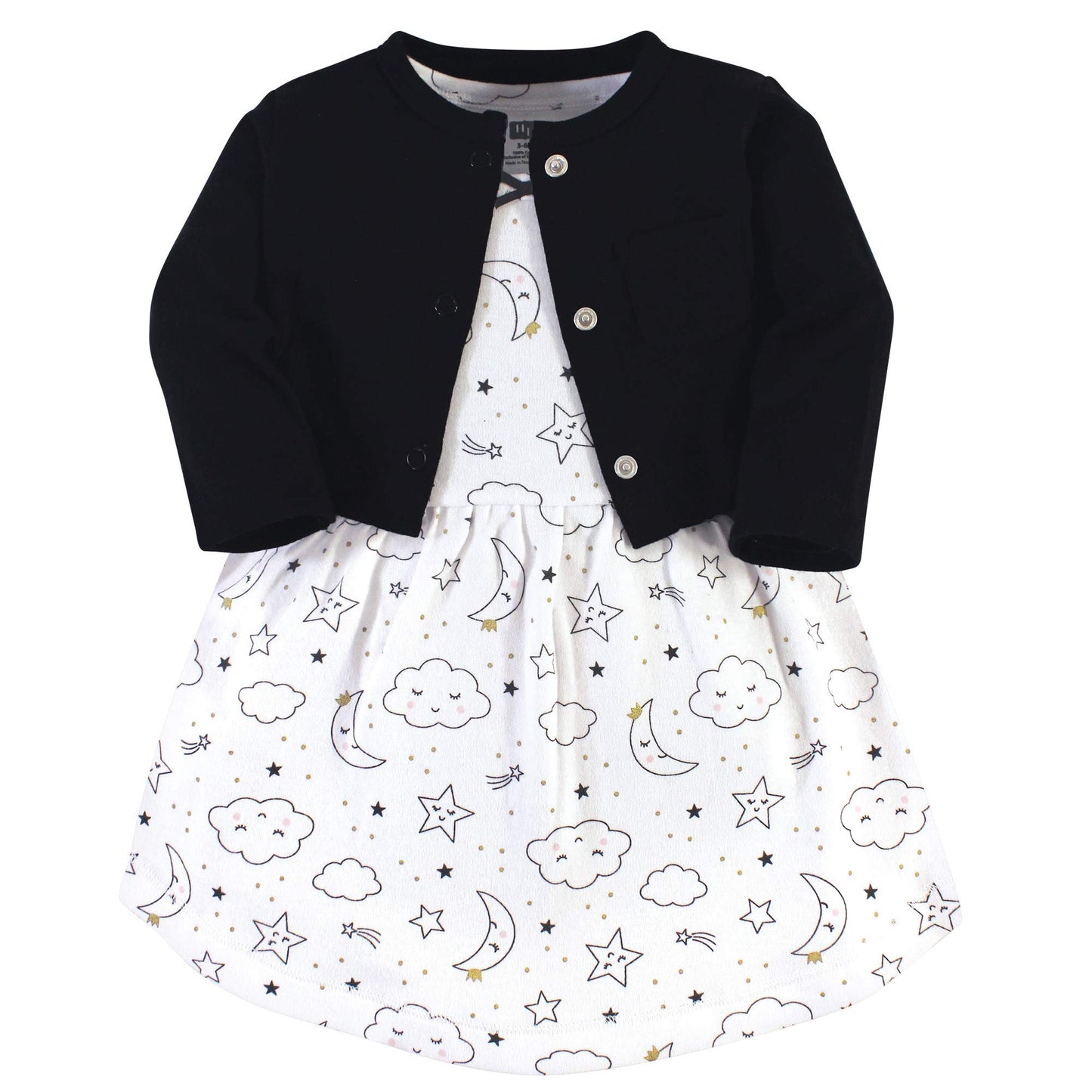 Hudson Baby Baby Girls Cotton And Cardigan Set Casual Dress, Dreamer, 5T Us