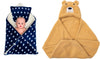 CTMKIDS Baby Wrap with Cushion Cap for Kids 74x84 cm  Navy Blue & Baby Hooded Cum Wrap Blanket for Kids 92x66 cm  Camel