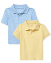 The Children'S Place Baby Boys And Toddler Short Sleeve Pique Polo Shirt, Brook/New Yellow 2 Pack, 18-24 Months Us
