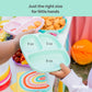 Re-Play Made In Usa 7' Deep Walled Divided Plates For Kids, Set Of 3 With 3 Lids - Reusable 3 Compartment Plates, Dishwasher An