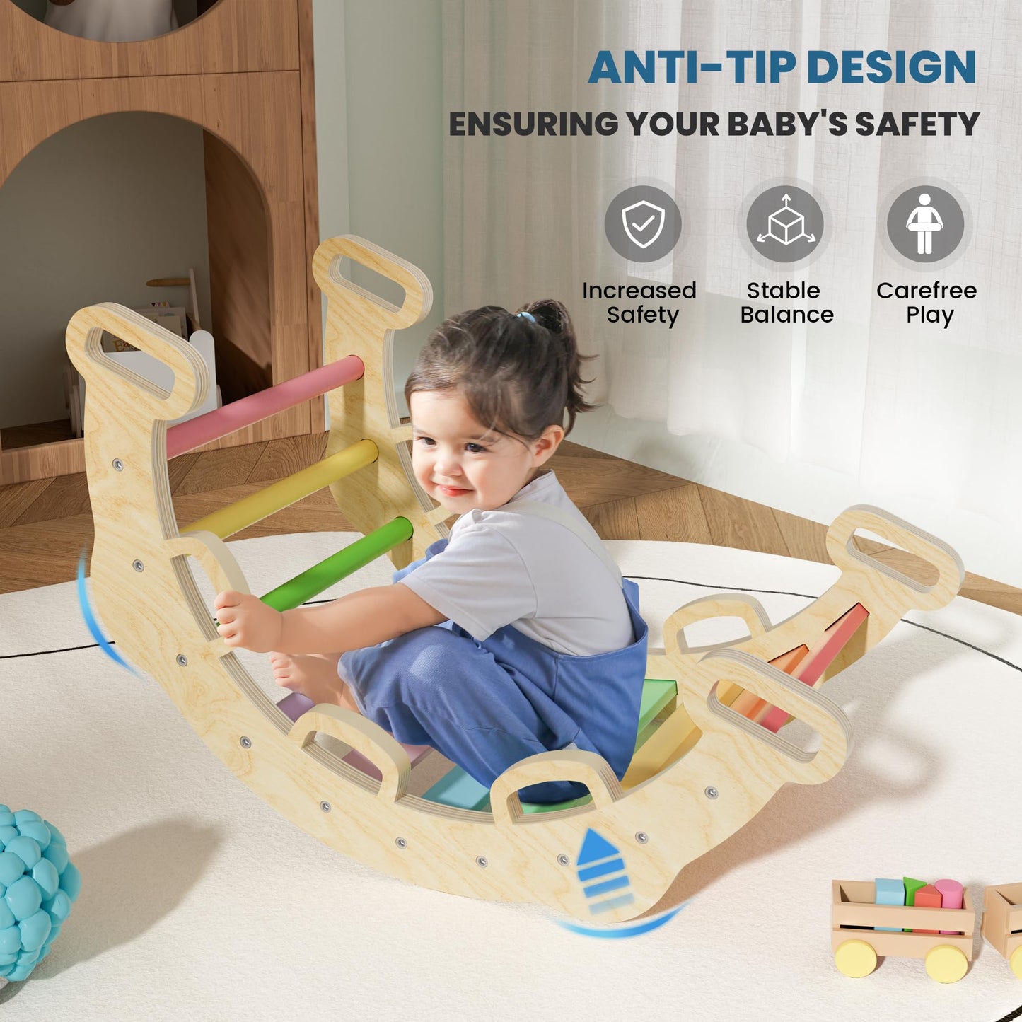 Bluewood 2024 8 In 1 Pikler Triangle Climbing Set Montessori Climbing Set Toddler Climbing Toys Indoor Baby Jungle Gym Pikler Cl