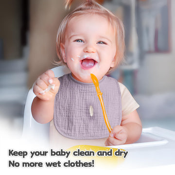 Susurration Muslin Baby Drool Bibs 10Pack Soft Square Adjustable Bandana Bibs For Unisex Baby Girls & Boys (Pink)