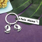 Twin Mom Gift Keychain New Mom Gift Jewelry Mommy To Be Gift Mother Of Twins Jewelry Twin Mama Keyring Key Chain Pregnant Gift T