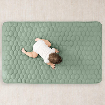 Comfy Cubs Rectangle Kids Play Mat - Small 36 X 60 Inches Soft Quilted Baby Floor Mat With Non-Slip Bottom - Plush Design For To