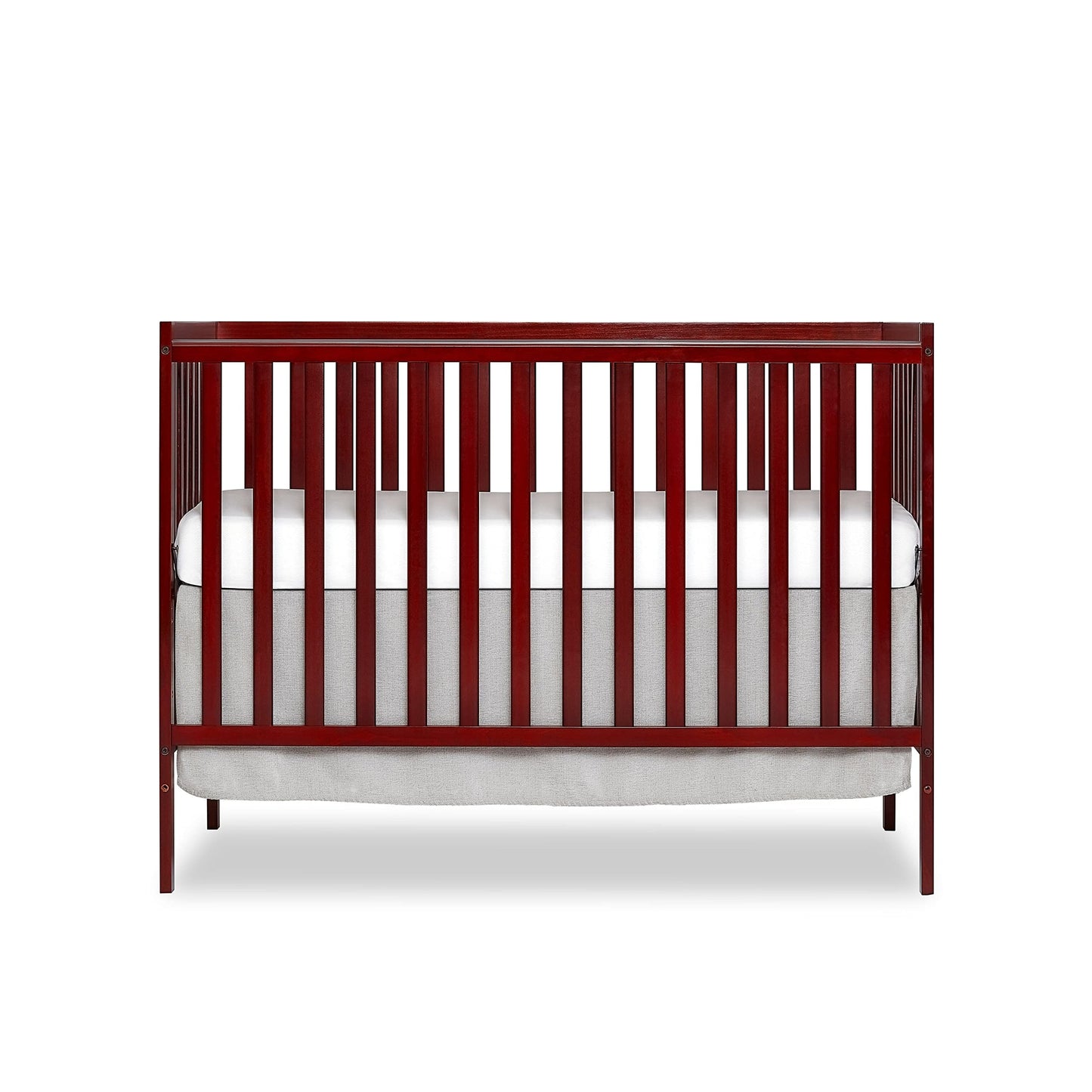 Dream On Me Synergy 5-in-1 Convertible Full-Size Baby Crib - Cherry, Greenguard Gold & JPMA Certified, Converts to Toddler Bed,
