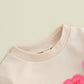 Lagkiyoj Baby Girl Valentines Day Outfit Heart Embroidery Bubble Romper Long Sleeve Crewneck Sweatshirt Infant Spring Clothes (A