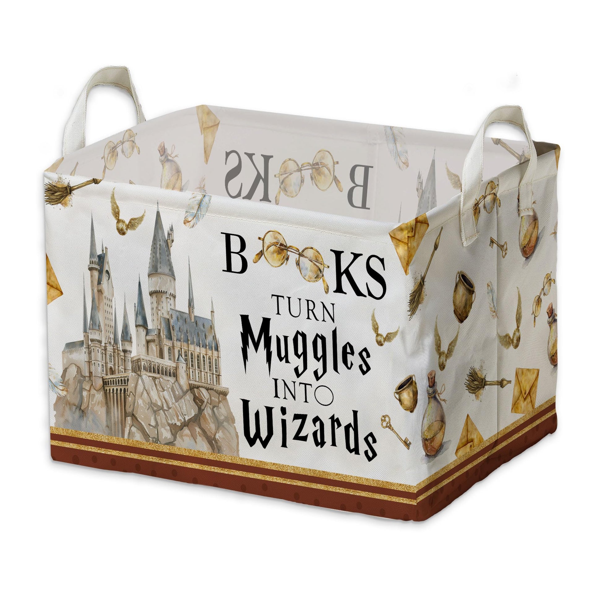 Magic Castle Nursery Basket With Hard Bottom Large Square, Magical Wizard Room Decorations, Magical Wizard Nursery Decor Baby Ba