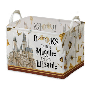 Magic Castle Nursery Basket With Hard Bottom Large Square, Magical Wizard Room Decorations, Magical Wizard Nursery Decor Baby Ba